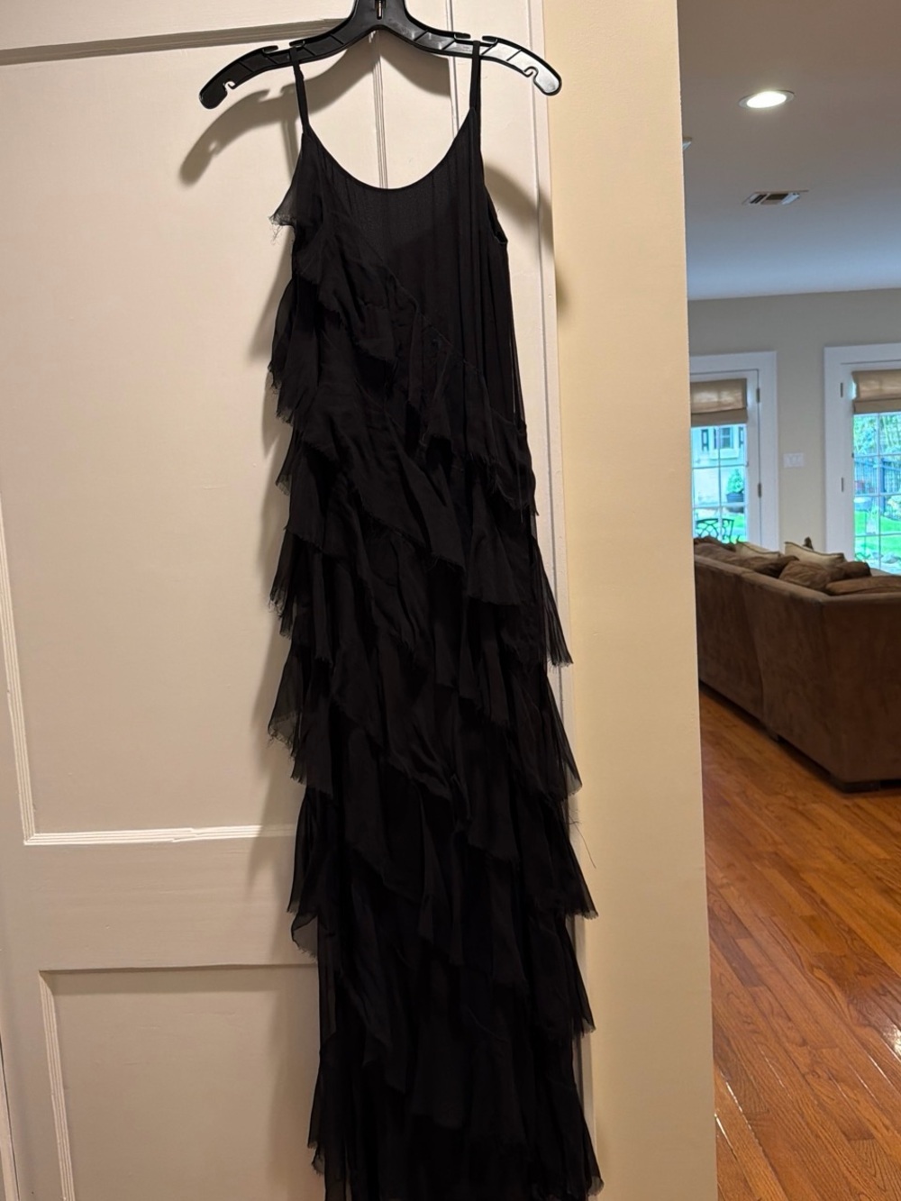 Fox Black Tiered Ruffle Maxi Dress